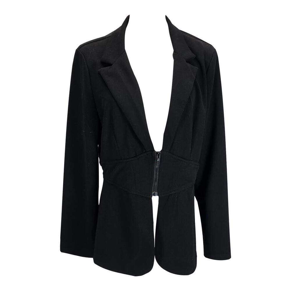 Shein Chic Black Women's Blazer with Zippered Waist/XL
